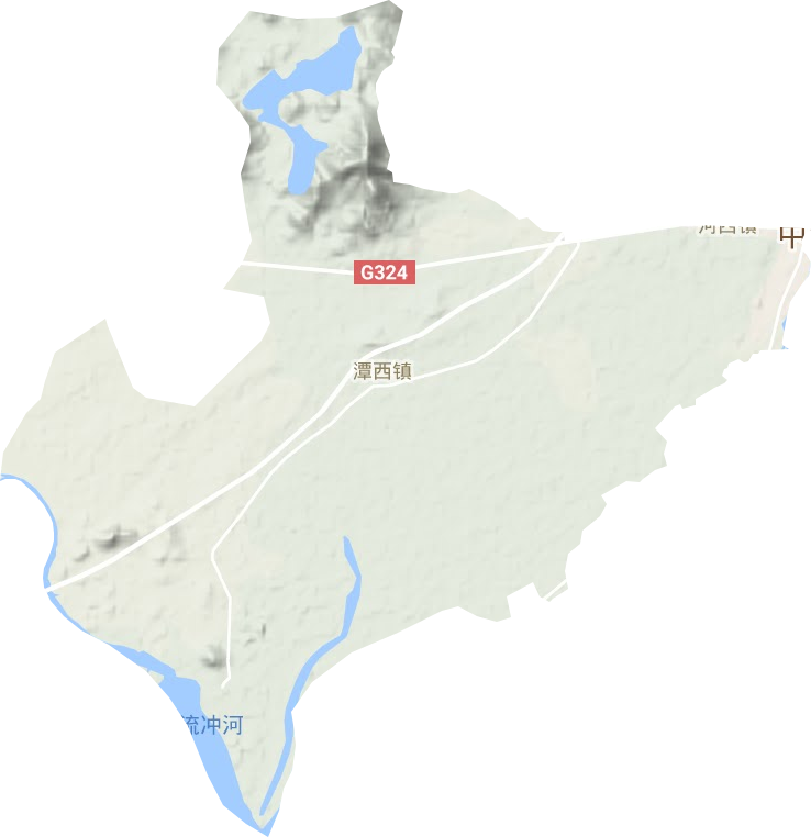 潭西镇地形地图