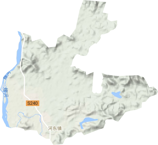 河东镇地形地图
