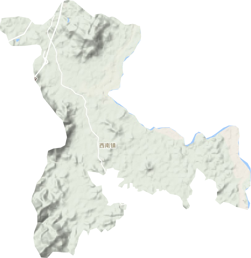 西南镇地形地图