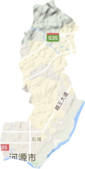 东埔街道地形地图