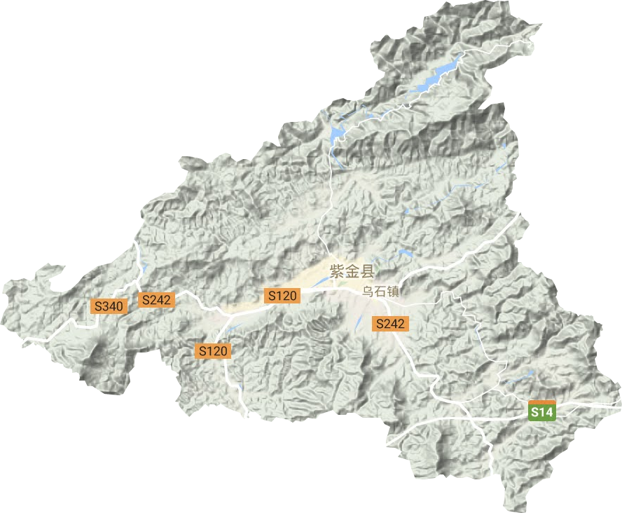 紫城镇地形地图