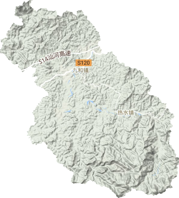 九和镇地形地图