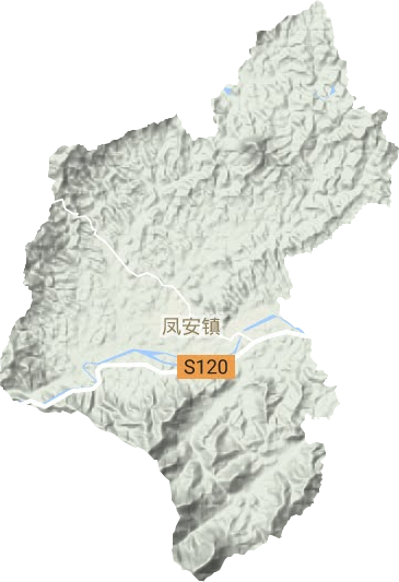 凤安镇地形地图