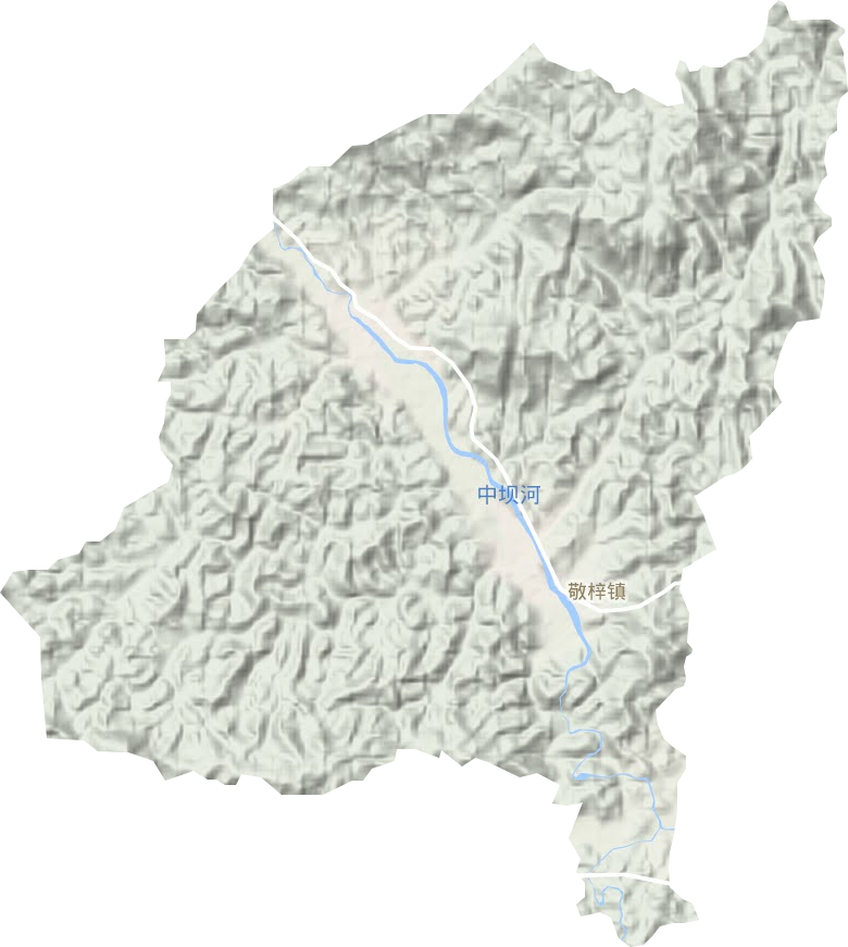 敬梓镇地形地图