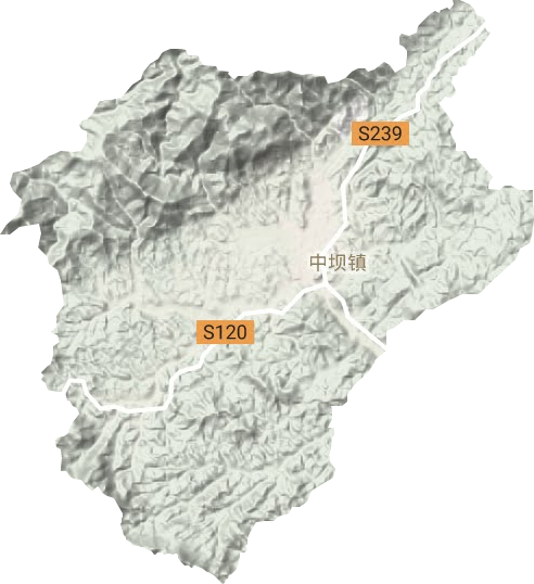 中坝镇地形地图