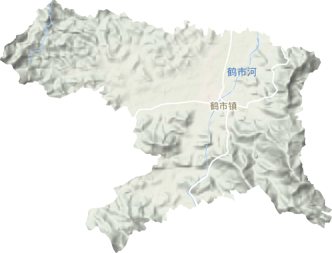 鹤市镇地形地图