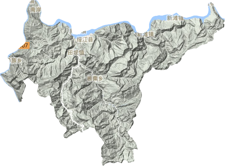 绥江县地形地图