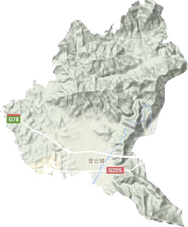 登云镇地形地图