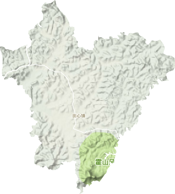 田心镇地形地图