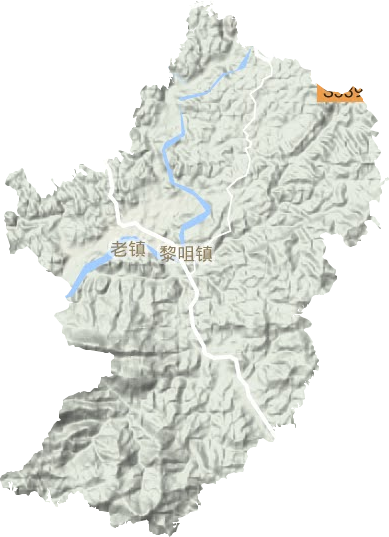 黎咀镇地形地图
