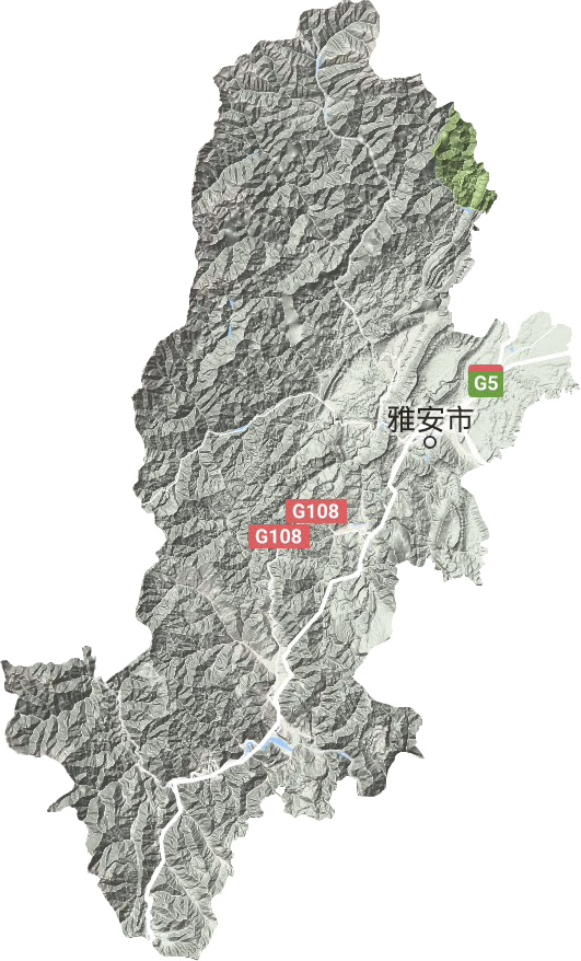 雅安市地形地图