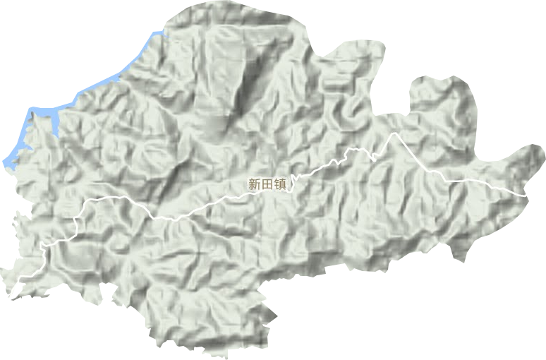 新田镇地形地图