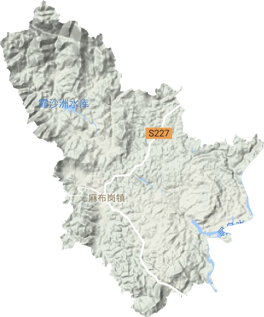 麻布岗镇地形地图