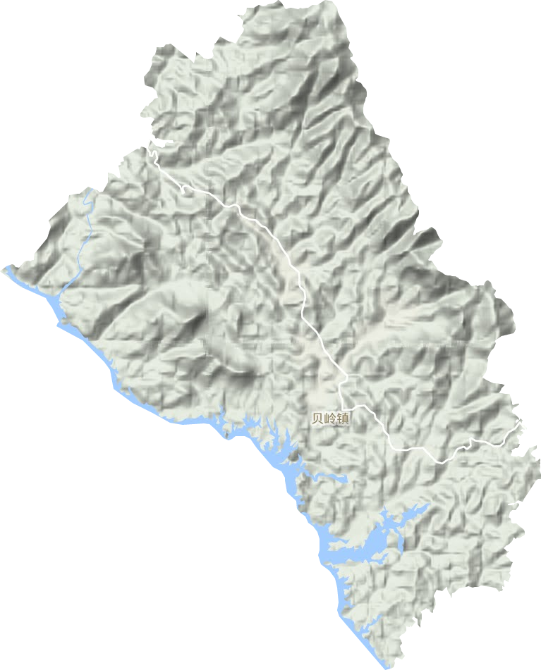 贝岭镇地形地图