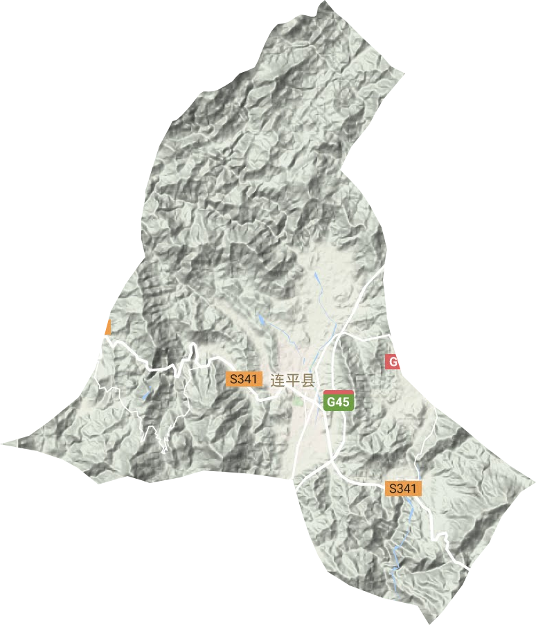 元善镇地形地图