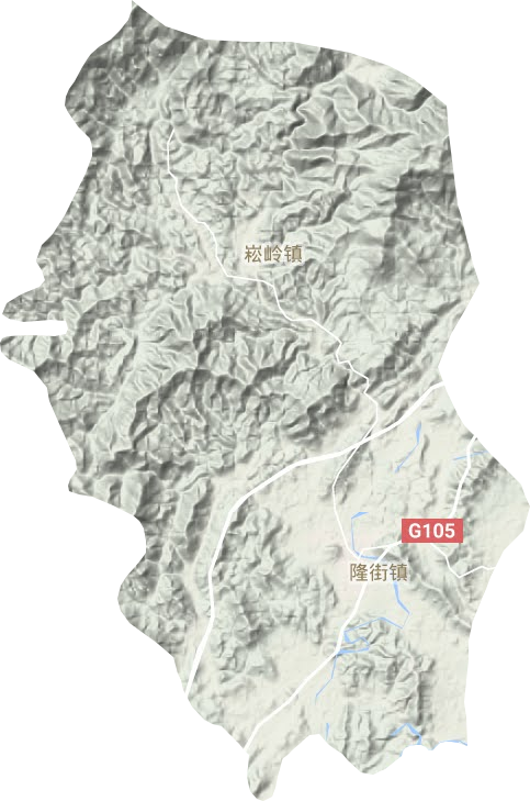 隆街镇地形地图