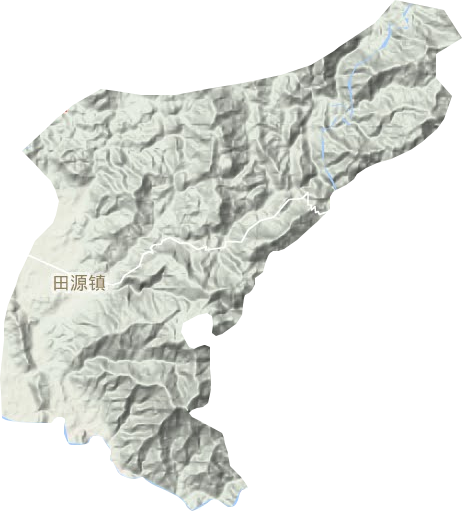 田源镇地形地图