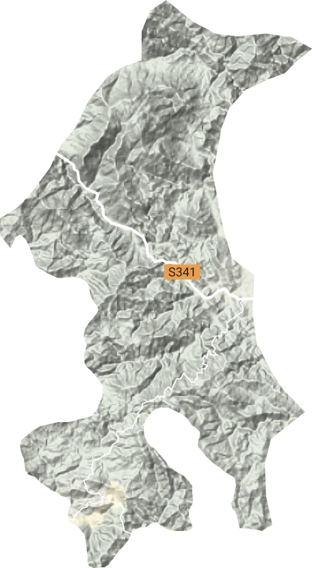 油溪镇地形地图