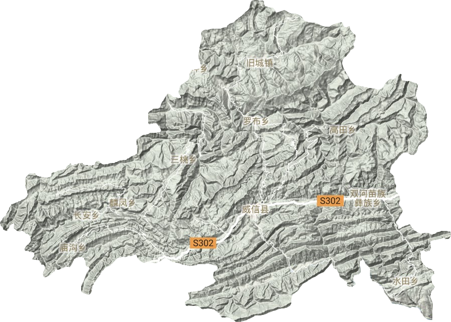 威信县地形地图