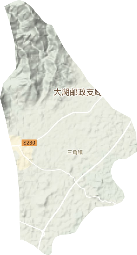 三角镇地形地图