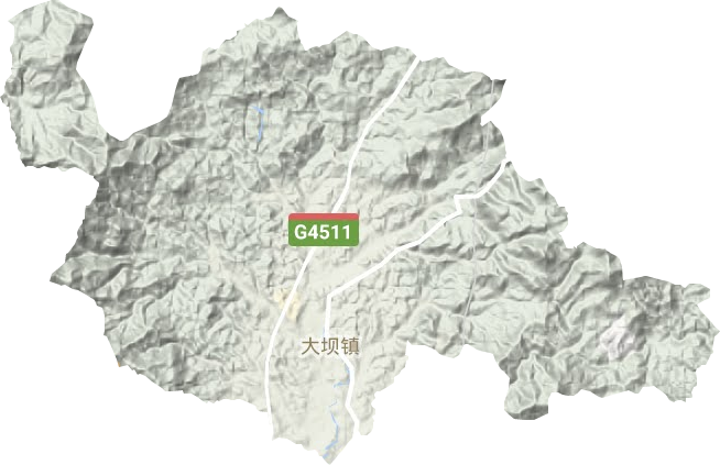 大坝镇地形地图
