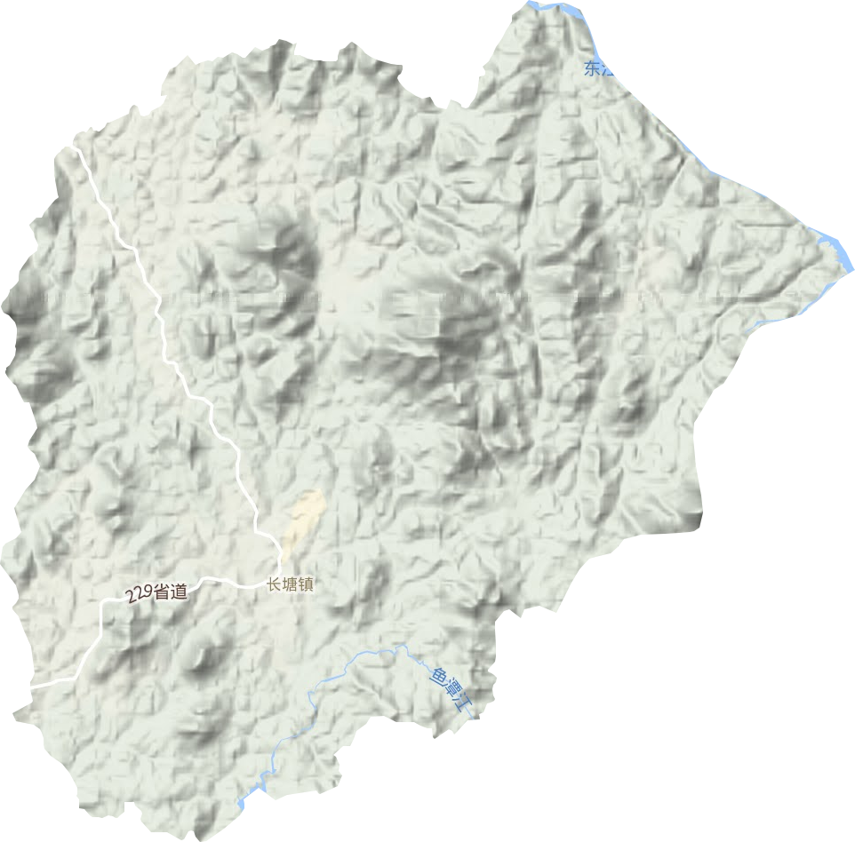 长塘镇地形地图