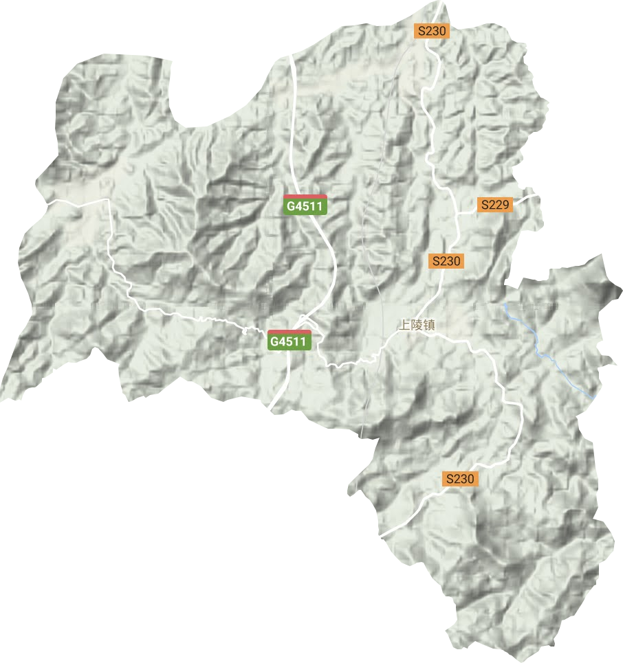上陵镇地形地图