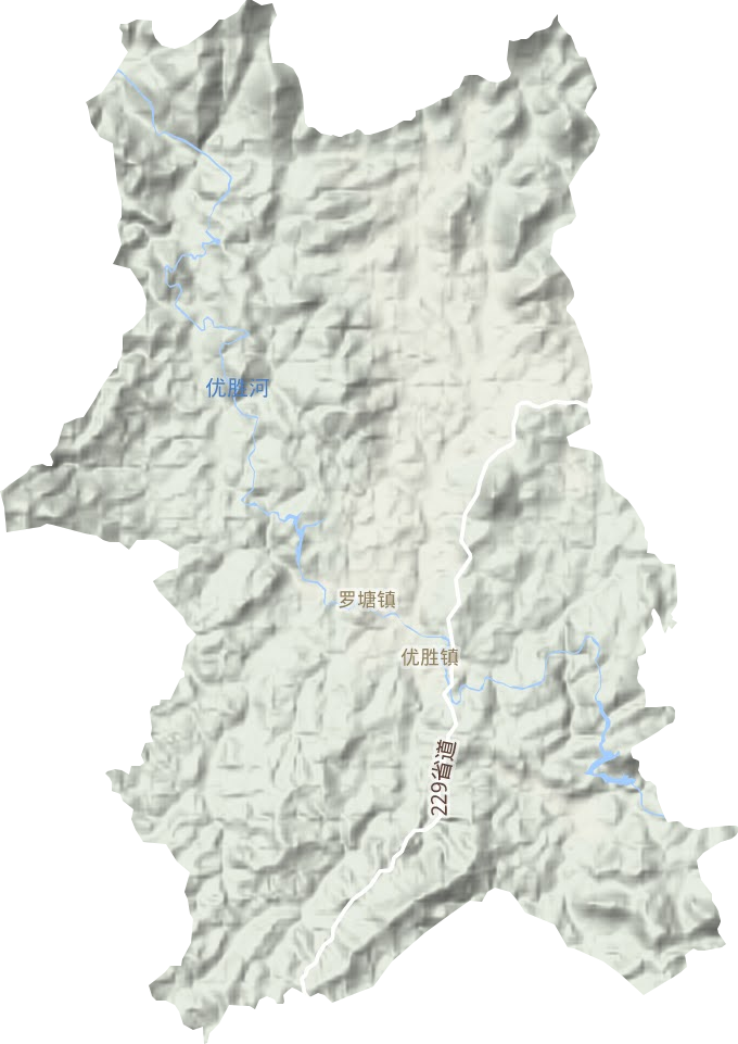 优胜镇地形地图