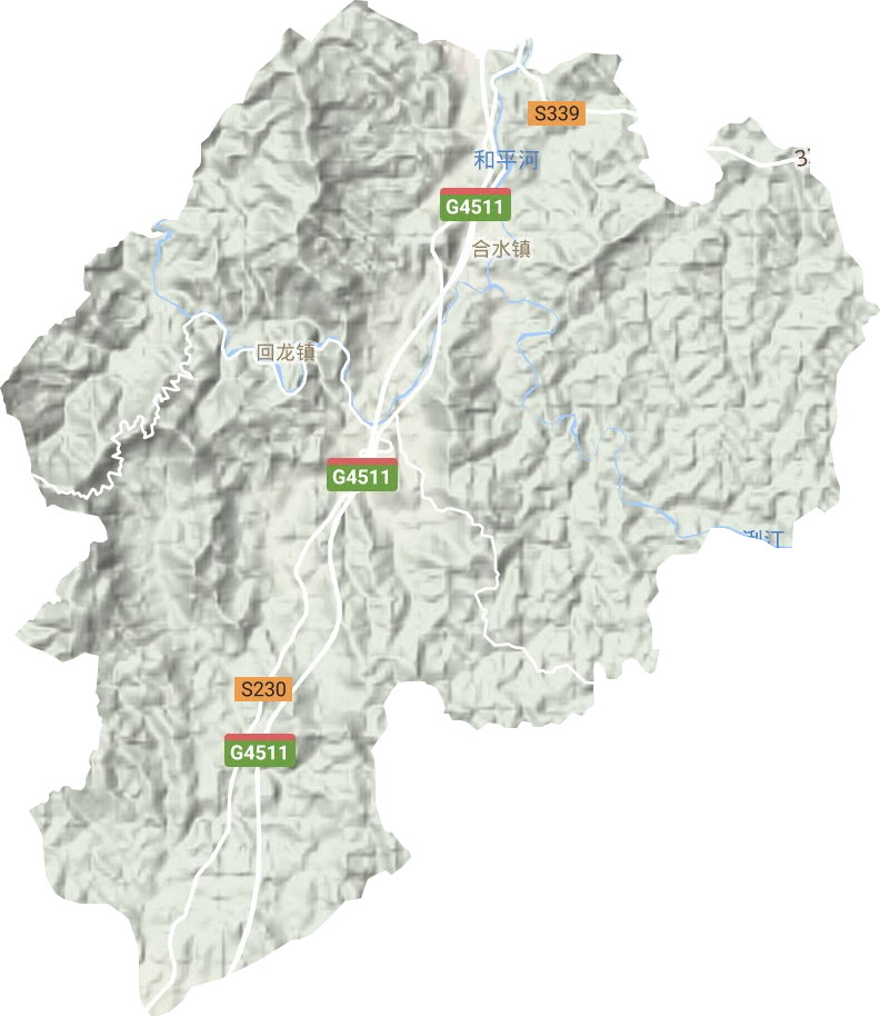 合水镇地形地图
