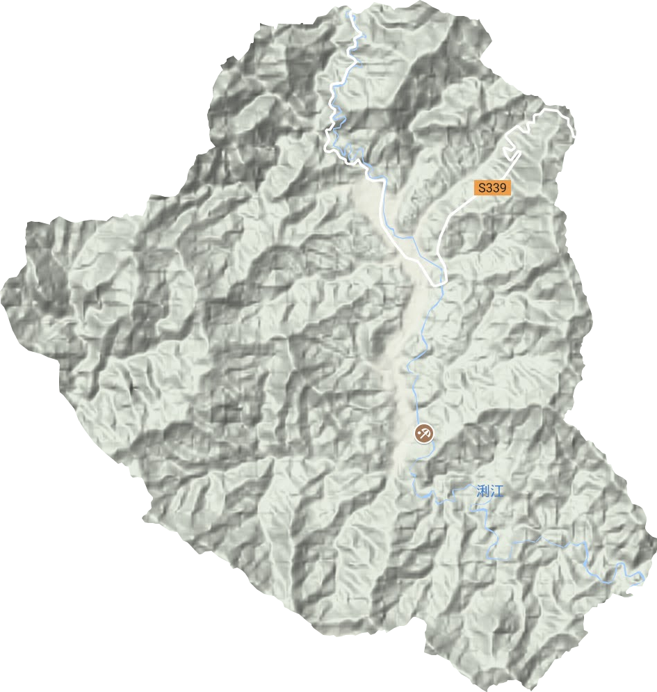热水镇地形地图