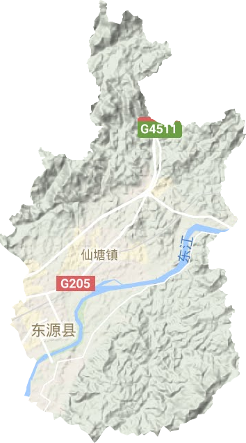 仙塘镇地形地图