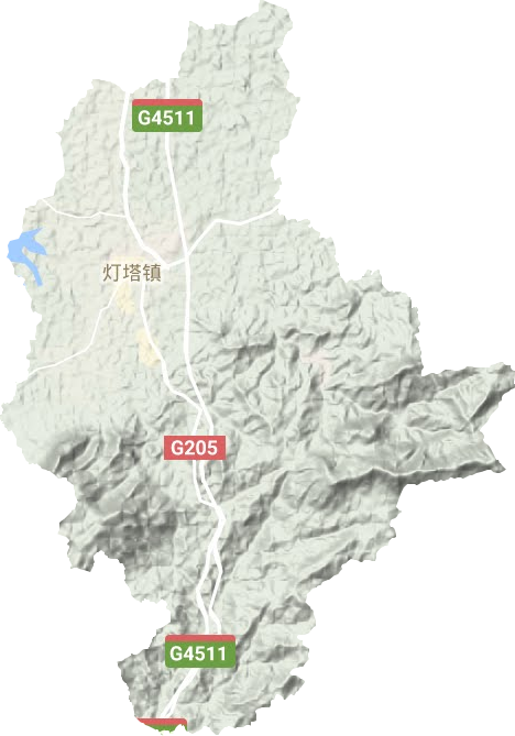 灯塔镇地形地图