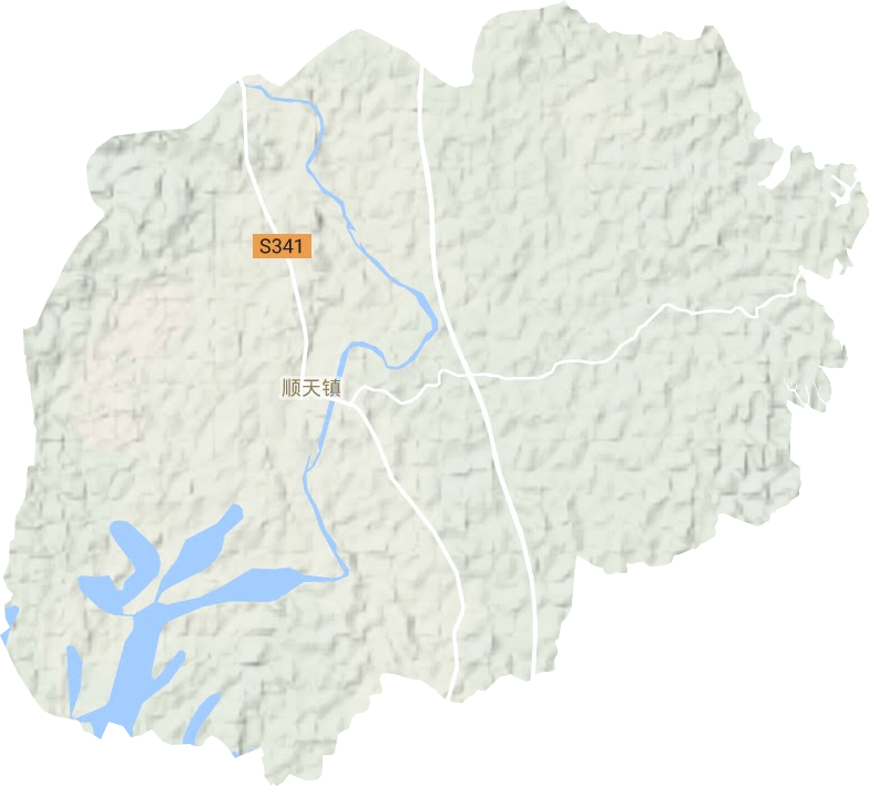 顺天镇地形地图