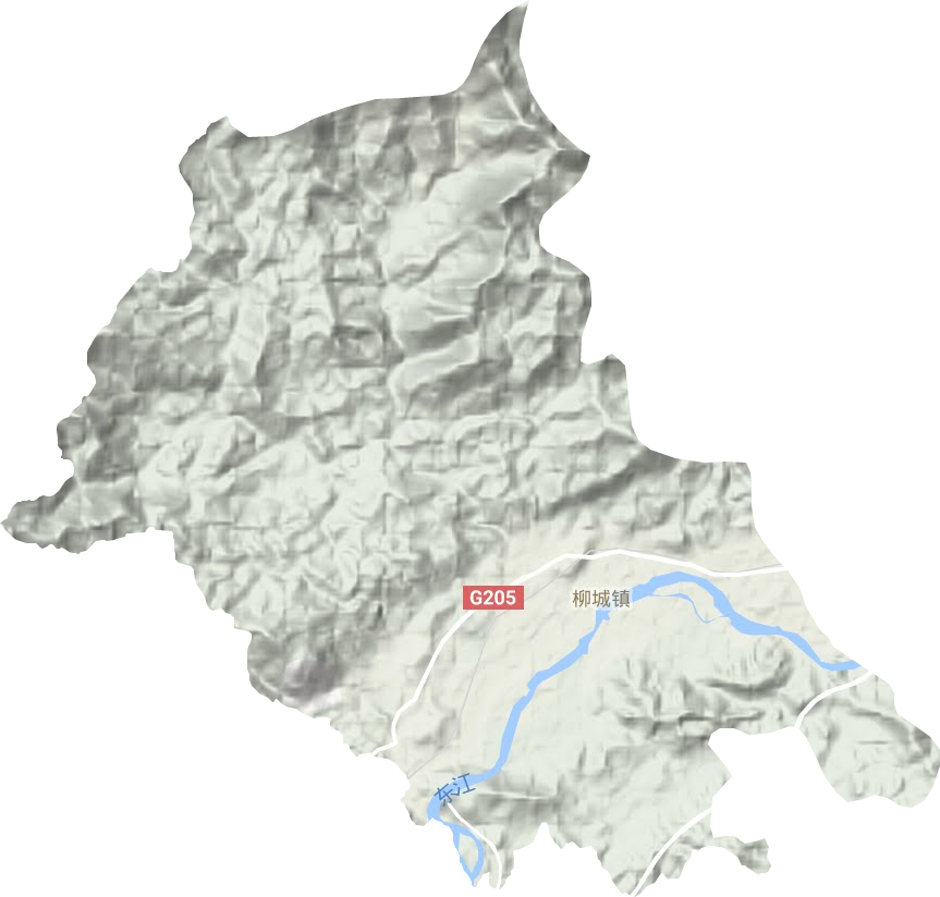 柳城镇地形地图
