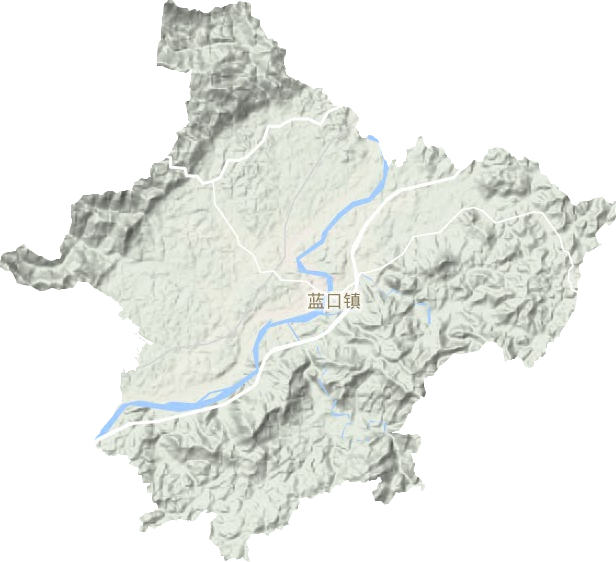 蓝口镇地形地图