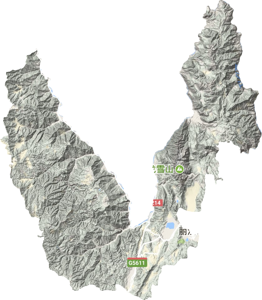 玉龙县地形地图
