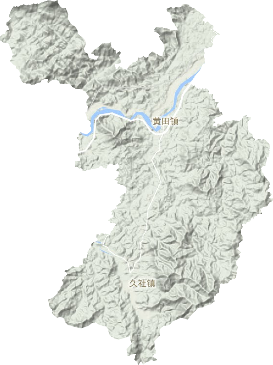 黄田镇地形地图