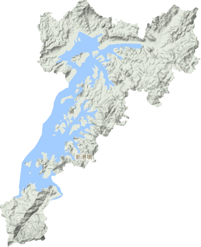 新港镇地形地图