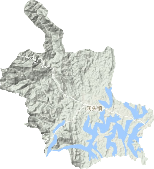 涧头镇地形地图