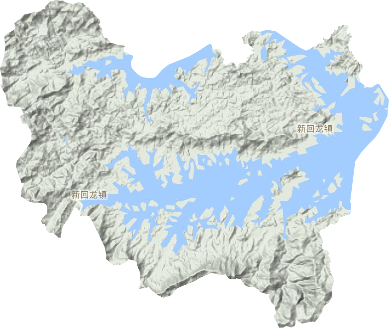 新回龙镇地形地图