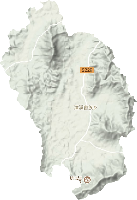 漳溪乡地形地图
