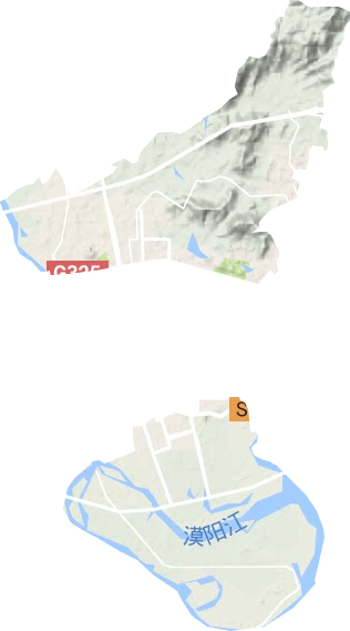 岗列街道地形地图