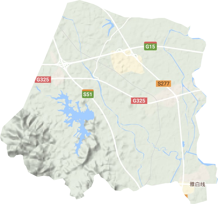 白沙街道地形地图