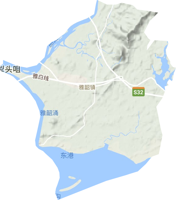 雅韶镇地形地图