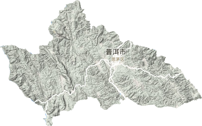 思茅区地形地图