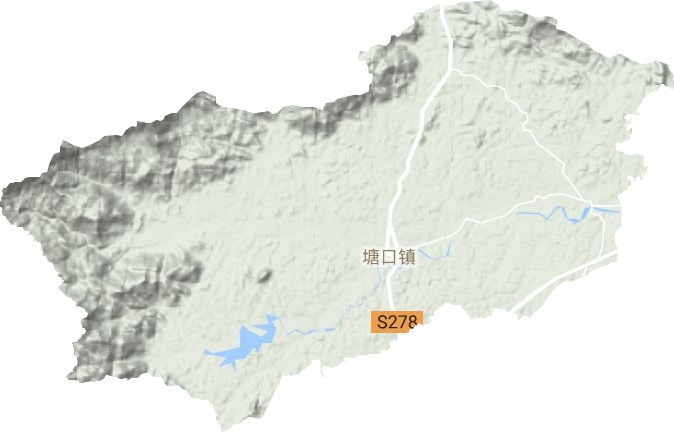 塘口镇地形地图
