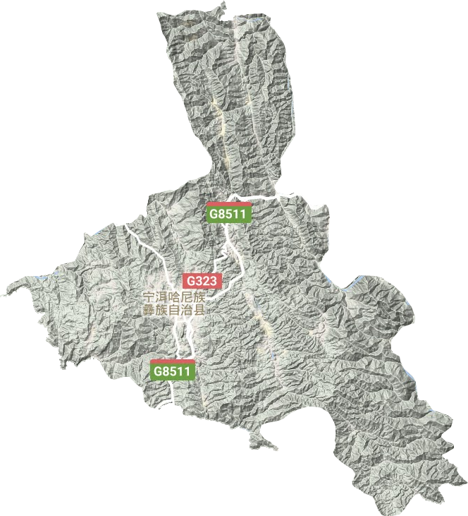 宁洱县地形地图