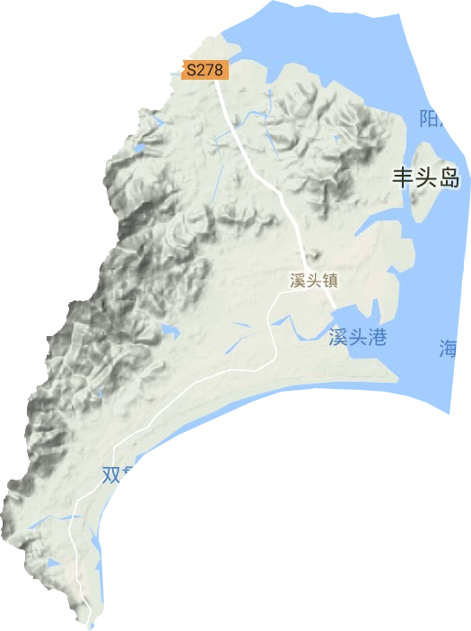 溪头镇地形地图