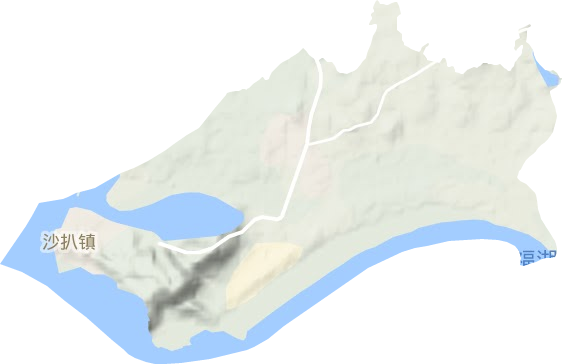 沙扒镇地形地图