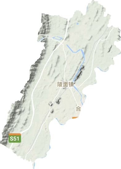 陂面镇地形地图